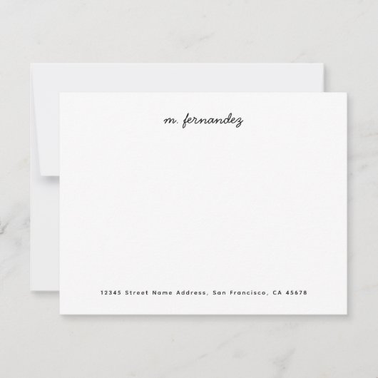 Carte de note professionnelle nom de script callig (Devant)