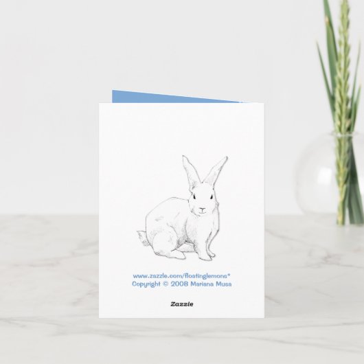 Carte de note Rabbit Blue Merci (Dos)