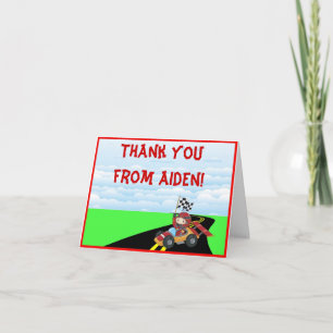 Carte de note Race Car Thank you