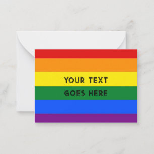 Carte de note RAINBOW vide plat pour personnaliser