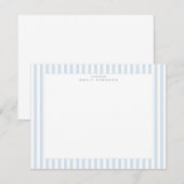 Carte de note rayée bleu doux (Devant / Derrière)