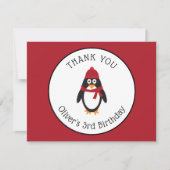 Carte de note Remerciement Penguin (Devant)