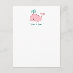 Carte de note Remerciement pour la baleine rose, 4