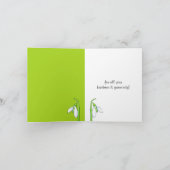 Carte de note Remerciements blanche Snowdrop (Intérieur)