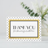 Carte de note Remerciements Douche, Black White Go (Debout devant)