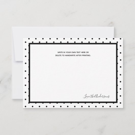 Carte de note Remerciements Douche, Black White Go (Dos)