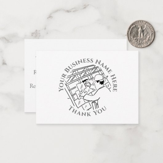 Carte de note Remerciements du toit (Devant/Arrière en situation)