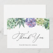 Carte de note Remerciements Fête des mariées réuss (Devant / Derrière)