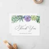 Carte de note Remerciements Fête des mariées réuss (Devant/Arrière en situation)