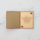 Carte de note Remerciements Feuille Automne (Intérieur)
