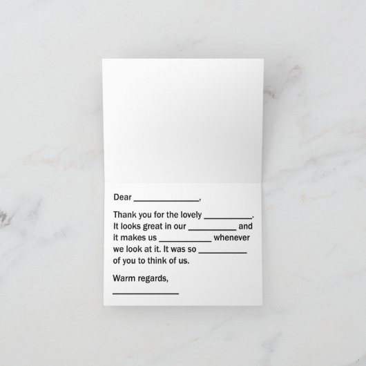 Carte de note Remerciements Générique Style Réguli (Intérieur)