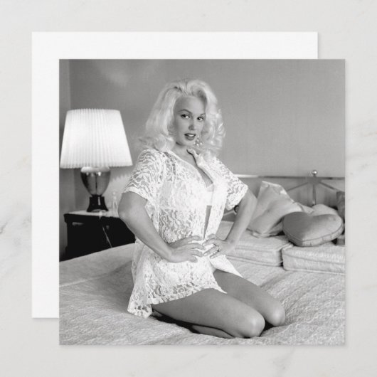 Carte de note Retro "Relaxing on the Bed" (Devant / Derrière)