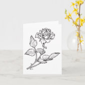 Carte de note rose (Fleur jaune)