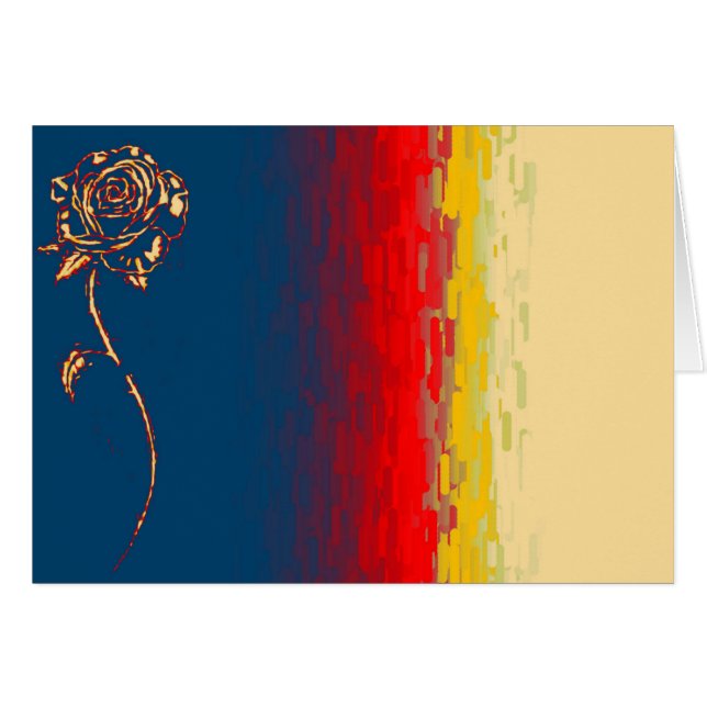 Carte de note Rose Abstraite (Devant Horizontal)