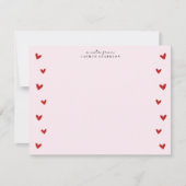 Carte de note rose avec bordure de cœur pour la Sa (Devant)