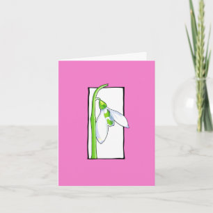 Carte de note rose blanche Snowdrop