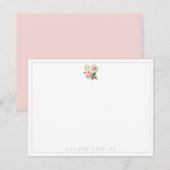 Carte de note rose blush minimal (Devant / Derrière)