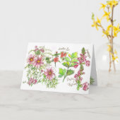 Carte de note rose de blanc de journal de muflier (Fleur jaune)