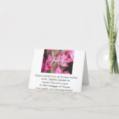 Carte de note rose de blanc de Merci de Glads (Dos)