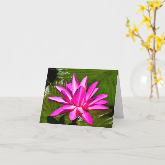 Carte de note rose de nénuphar de nénuphar (Fleur jaune)