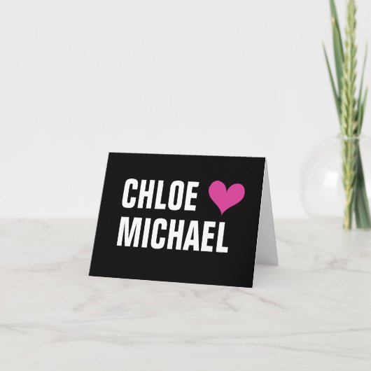 Carte de note - rose et noir (Devant)