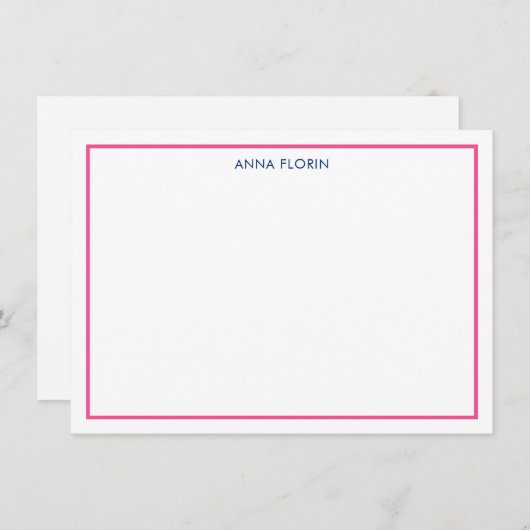 Carte de note rose simple (Devant / Derrière)