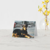 Carte de note Rottweiler - vide (Fleur jaune)