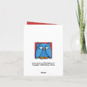 Carte de note rouge Aqua Owl (Dos)