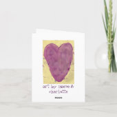 Carte de note rouge d'aquarelle de coeur (Dos)