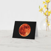 Carte de note rouge de blanc de Pleine lune (Fleur jaune)