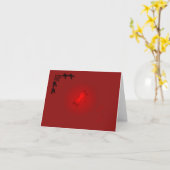 Carte de note rouge de dragon de Provencal (Fleur jaune)