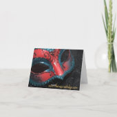 Carte de note rouge de Merci de mariage de masque (Dos)