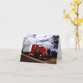 Carte de note rouge de Sensenig Peterbilt 379 (Fleur jaune)