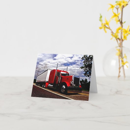 Carte de note rouge de Sensenig Peterbilt 379 (Fleur jaune)