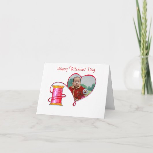 Carte de note rouge de Valentine de fil (Devant)