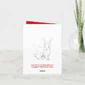 Carte de note rouge lapin (Dos)