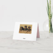 Carte de note rouge rose Chien rose Rottweiler (Dos)