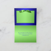 Carte de note Royal Blue and Lime Green Thank you (Intérieur)