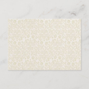 Carte de note RSVP en ivoire en dentelle Damask