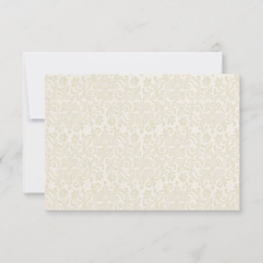 Carte de note RSVP en ivoire en dentelle Damask (Devant)