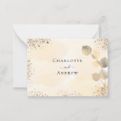 Carte de note RSVP Eucalyptus or mariage de automn (Dos)