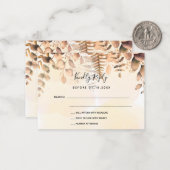 Carte de note RSVP mariage de automne doré Eucalyp (Devant/Arrière en situation)