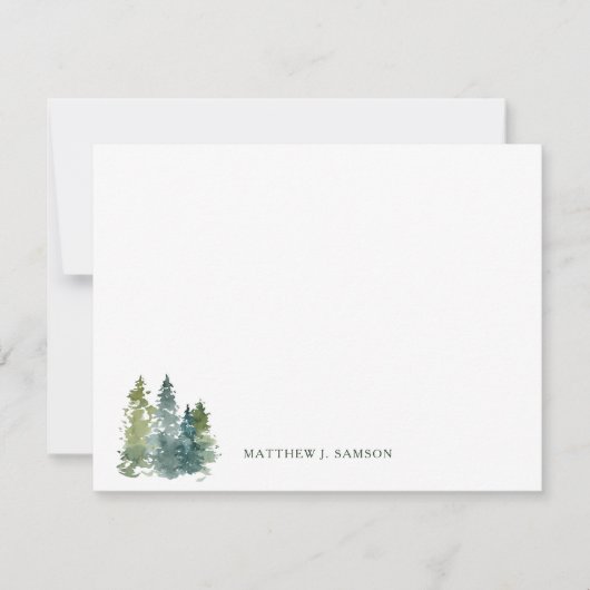 Carte de note Rustic Watercolor Forest (Devant)