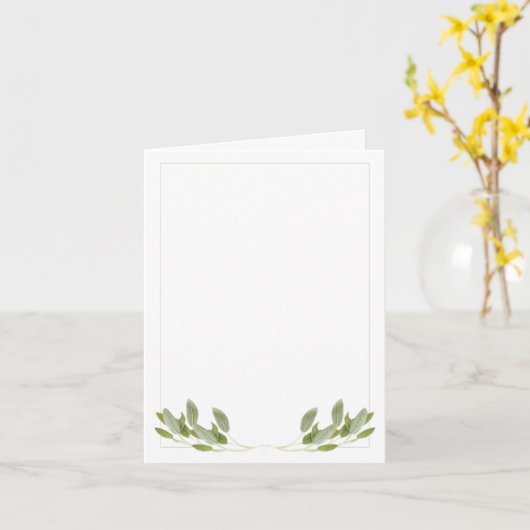 Carte de note SAGE / Verticale (Fleur jaune)