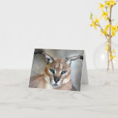 Carte de note sauvage de chat de Caracal (Fleur jaune)