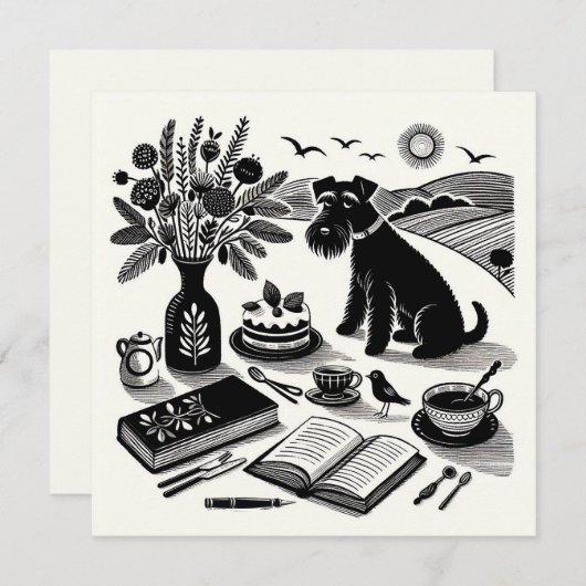 Carte de note Schnauzer moyen (Devant / Derrière)