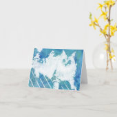 Carte de note sibérienne abstraite de chat (Fleur jaune)