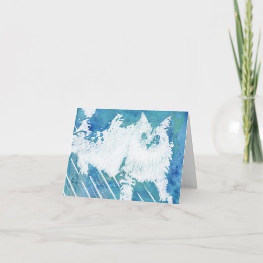 Carte de note sibérienne abstraite de chat (Devant)
