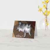 Carte de note sibérienne de blanc de chat (Fleur jaune)