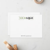 Carte de note simple blanche pour le logo d'entrep (Devant/Arrière en situation)